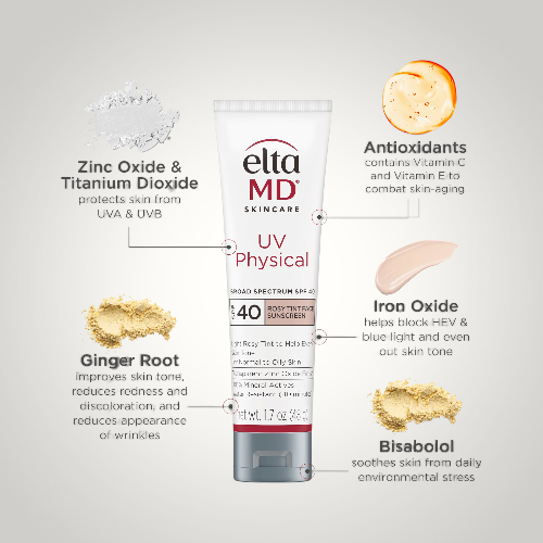 ELTA MD - UV PHYSICAL TINTED - PROTECTOR SOLAR HIDRATANTE FACIAL FPS41+ 85G