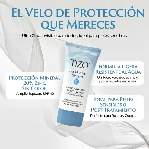 Tizo Ultra Zinc Non Tinted Body & Face Protector Solar Mineral FPS40 100G