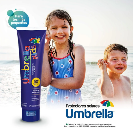 Umbrella Kids Protector Solar FPS50+ Emulsión Resistente Contra Agua 120G