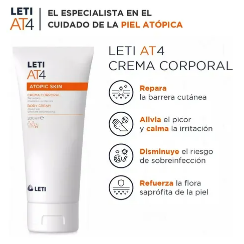 Leti At4 Atopic Skin Crema Corporal Piel Seca & Atopica 200ML