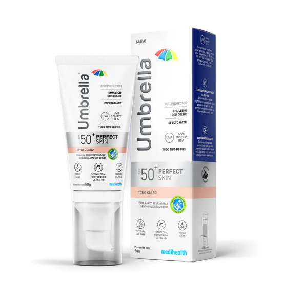 Umbrella Perfect Skin Protector Solar FPS50+ Tono Claro Todo Tipo De Piel 50G
