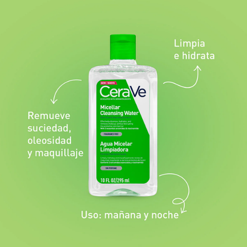 Cerave Agua Micelar Limpiadora De Rostro Para Todo Tipo de Piel 295ML