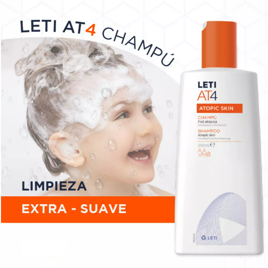Leti At4 Atopic Skin Shampoo Emoliente Para Piel Seca & Atopica 250ML