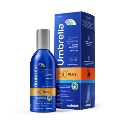 Umbrella Plus Protector Solar FPS50+ Emulsión Spray Todo Tipo De Piel 120G