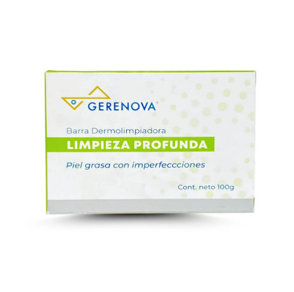 Gerenova Barra Dermolimpiadora Limpieza Profunda Piel Grasa Con Imperfecciones 100G