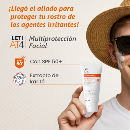 Leti At4 Atopic Skin Multiprotect Facial Protección Solar FPS50+ 50ML