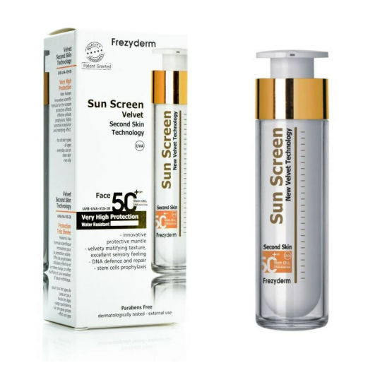 FrezyDerm Sun Screen Velvet Face FPS50+ Protector Solar Muy Alta Proteccion 50ML