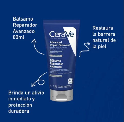 Cerave Balsamo Reparador Avanzado Rostro Cuerpo & Labios 88ML