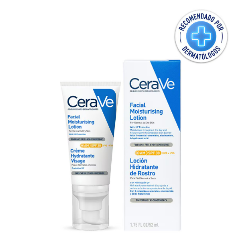 Cerave AM Locion Facial Hidratante Piel Normal Seca FPS30 52ML