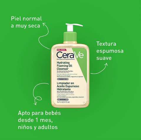 Cerave Limpiador Aceite de Ducha Facial & Corporal Piel Normal Seca 473ML