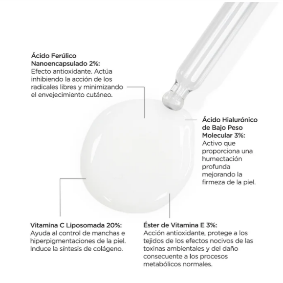 Dibel Vit C Booster Serum Nano Vitamina C 20% / Acido Ferulico 2% / Vitamina E 1% 30ML