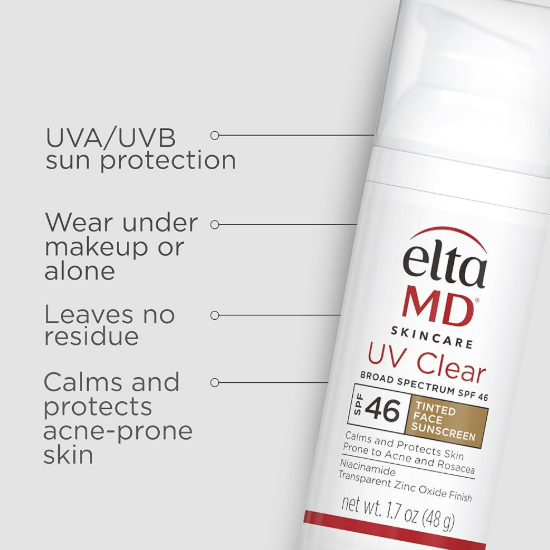 Elta MD Skincare UV Clear Broad Spectrum SPF46 Tinted Face Sunscreen 48G