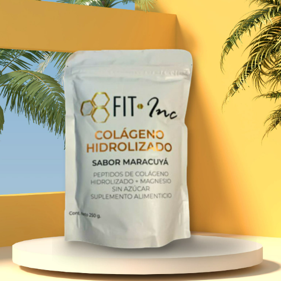Fit Inc Peptidos De Colageno Hidrolizado + Magnesio Sabor Maracuya Sin Azucar 250G