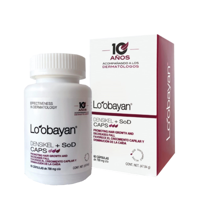 Loobayan Densikel + Sod Crecimiento Capilar Anticaida 60 Capsulas