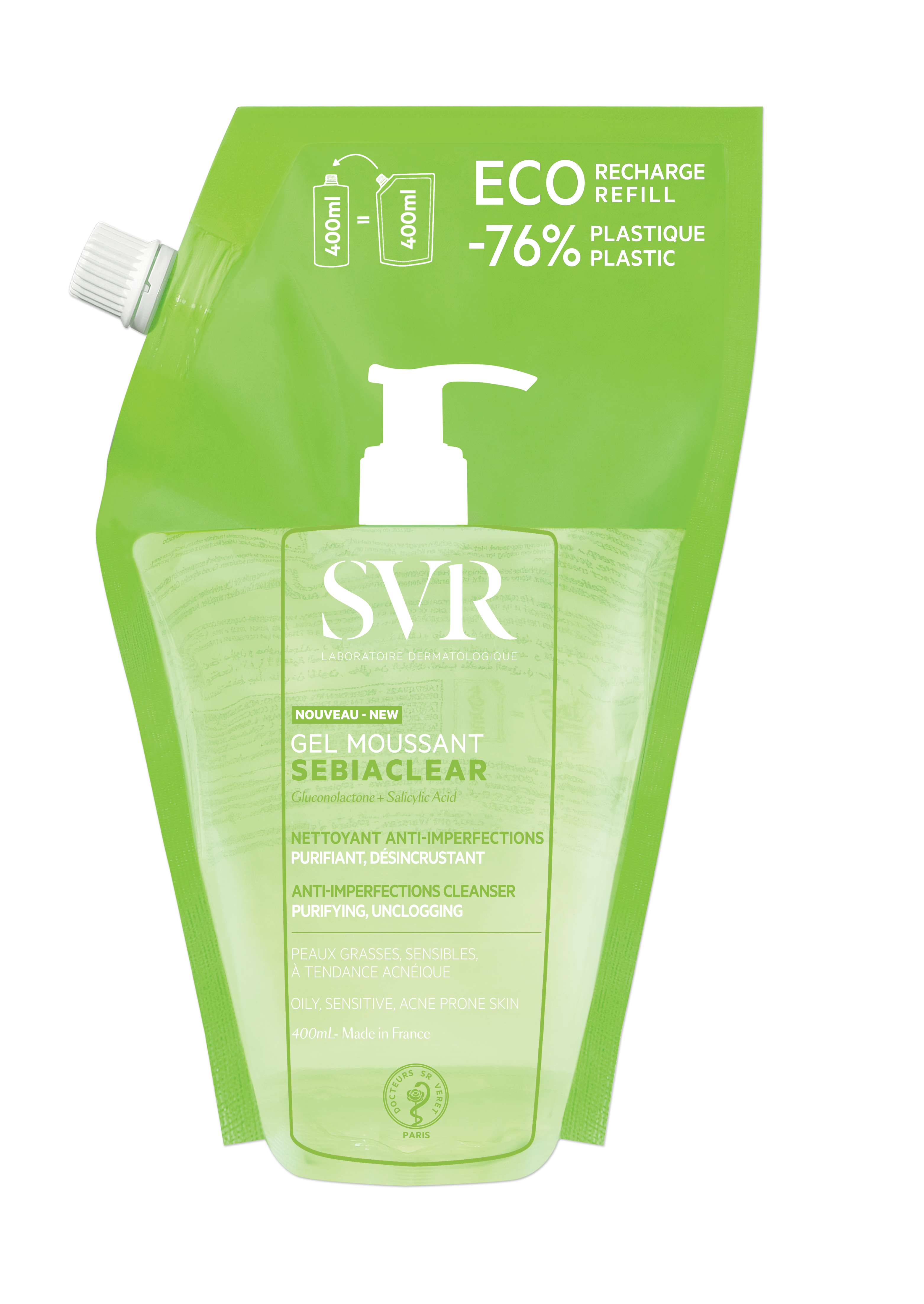 SEBIACLEAR GEL MOUSSANT   GEL DERMOLIMPIADOR REFILL 400ML
