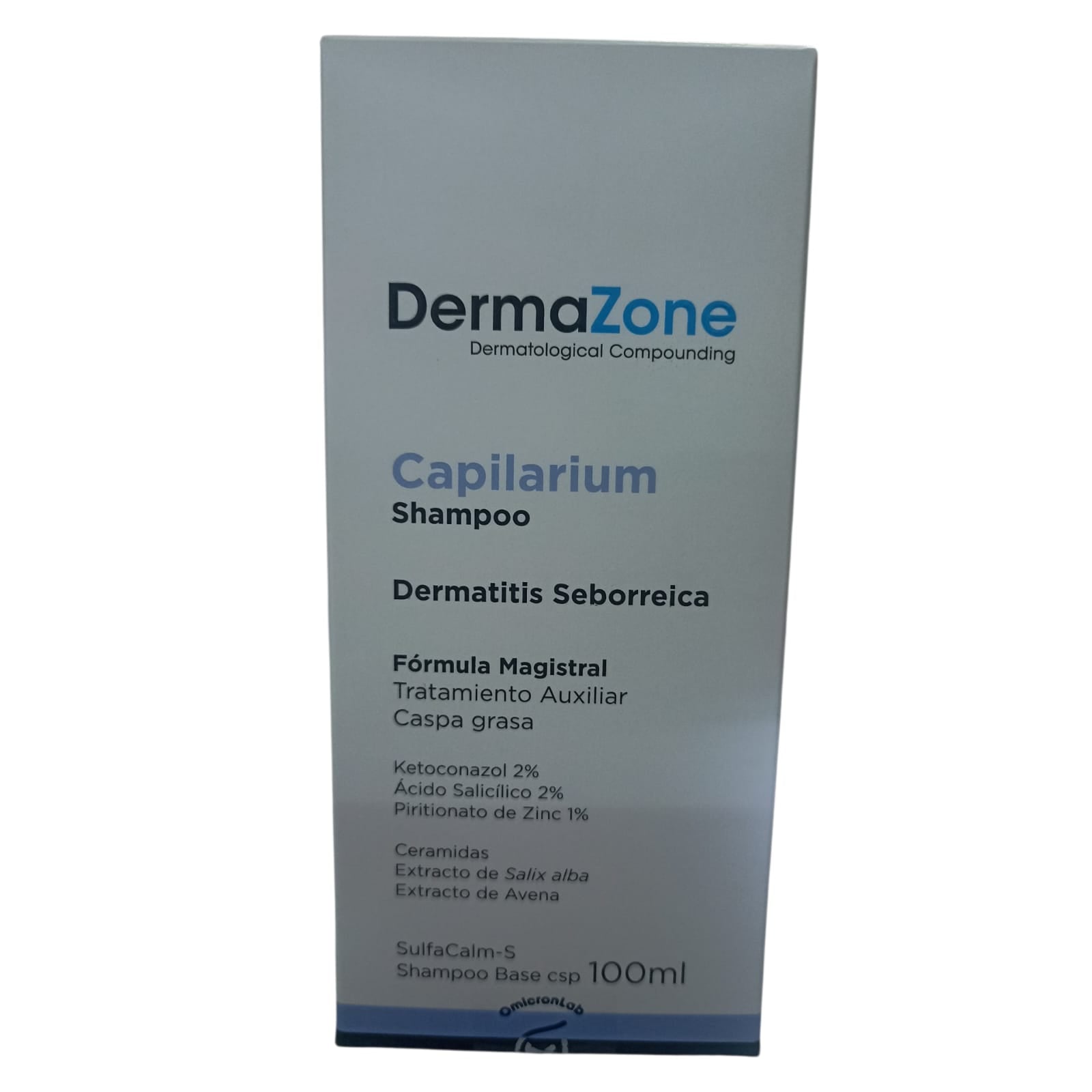 OmicronLab Dermazone Capilarium Shampoo Dermatitis Seborreica Caspa Grasa 100ML